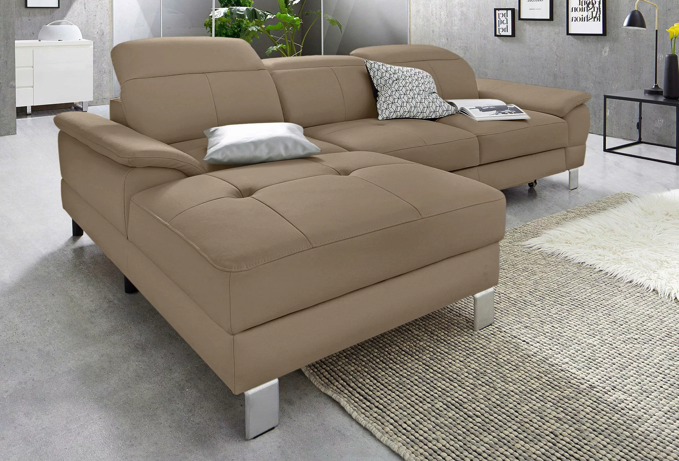 exxpo - sofa fashion Ecksofa »Mantua 2, L-Form«, mit Kopf- bzw. Rückenverst günstig online kaufen