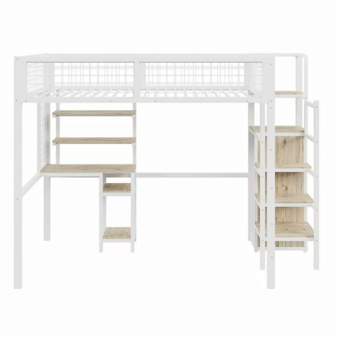 Gotagee Hochbett Kinderbett 140x200cm Treppe Stauraumbett Eisenrahmen Bett günstig online kaufen