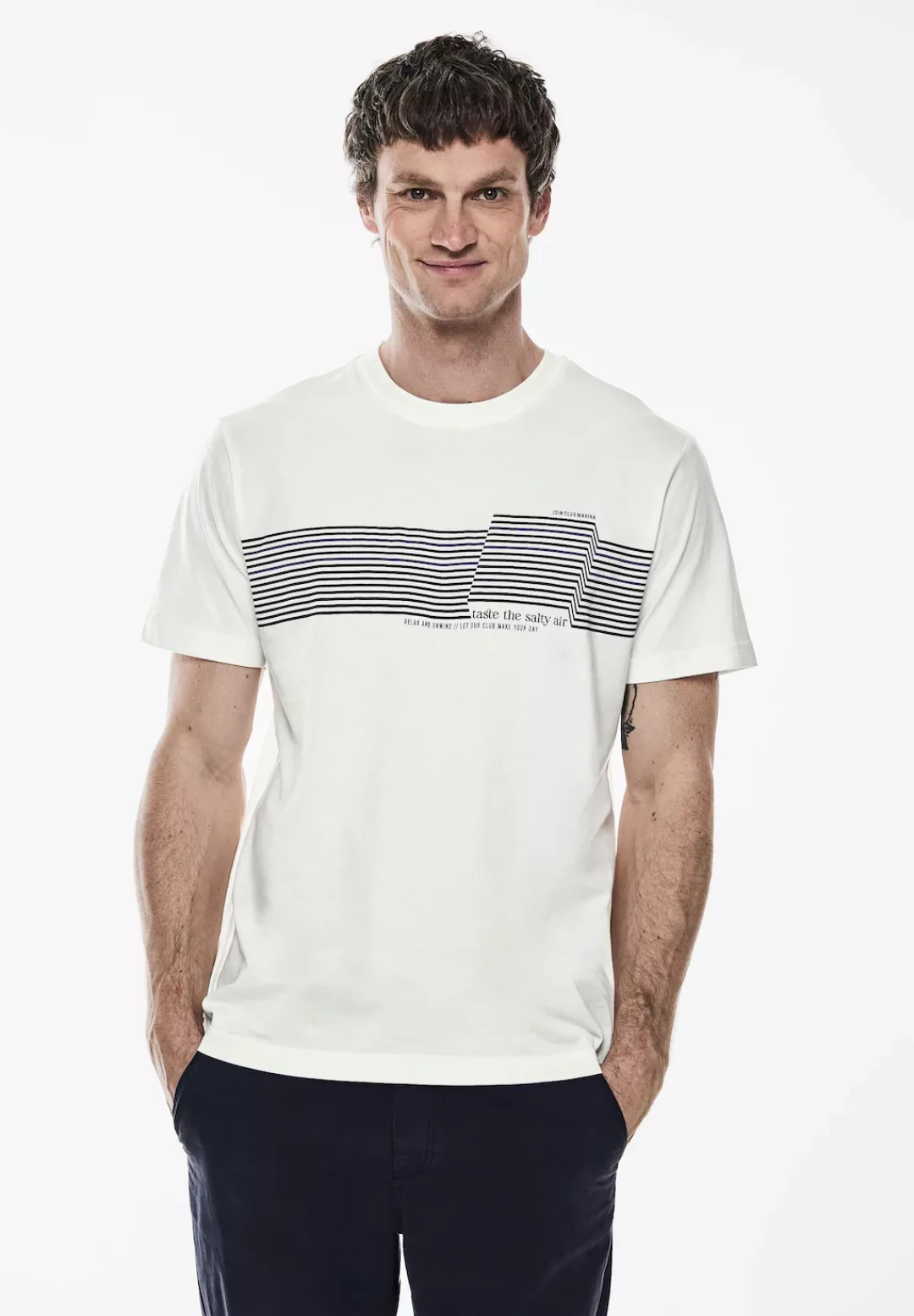 STREET ONE MEN Rundhalsshirt, aus reiner Baumwolle günstig online kaufen