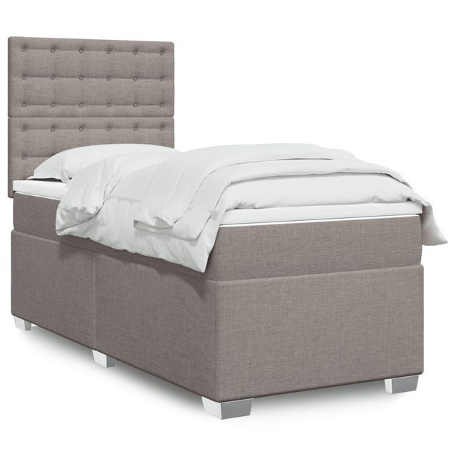 vidaXL Boxspringbett, Boxspringbett mit Matratze Taupe 80x200 cm Stoff günstig online kaufen