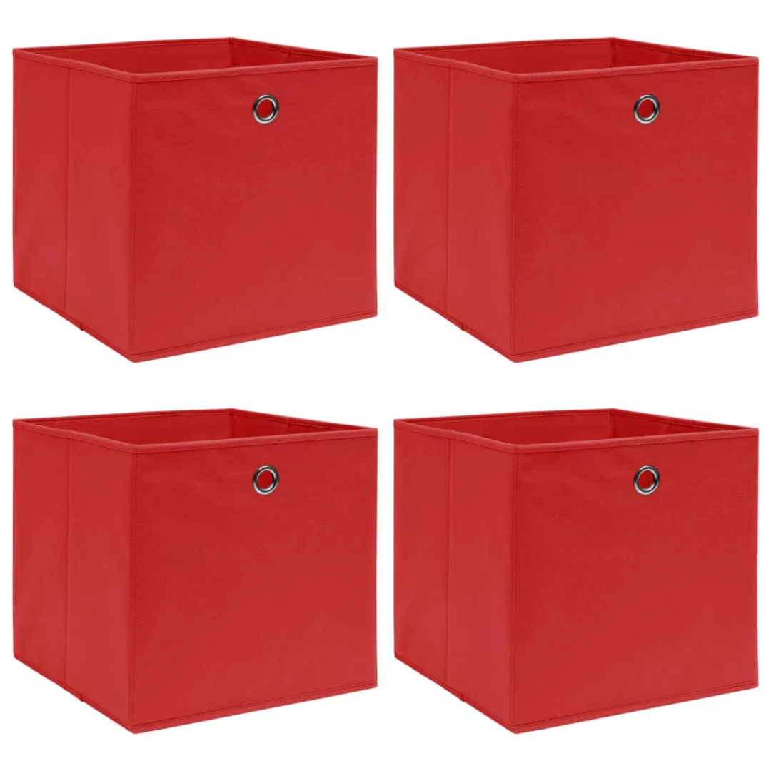 Aufbewahrungsboxen 4 Stk. Rot 32×32×32 Cm Stoff günstig online kaufen