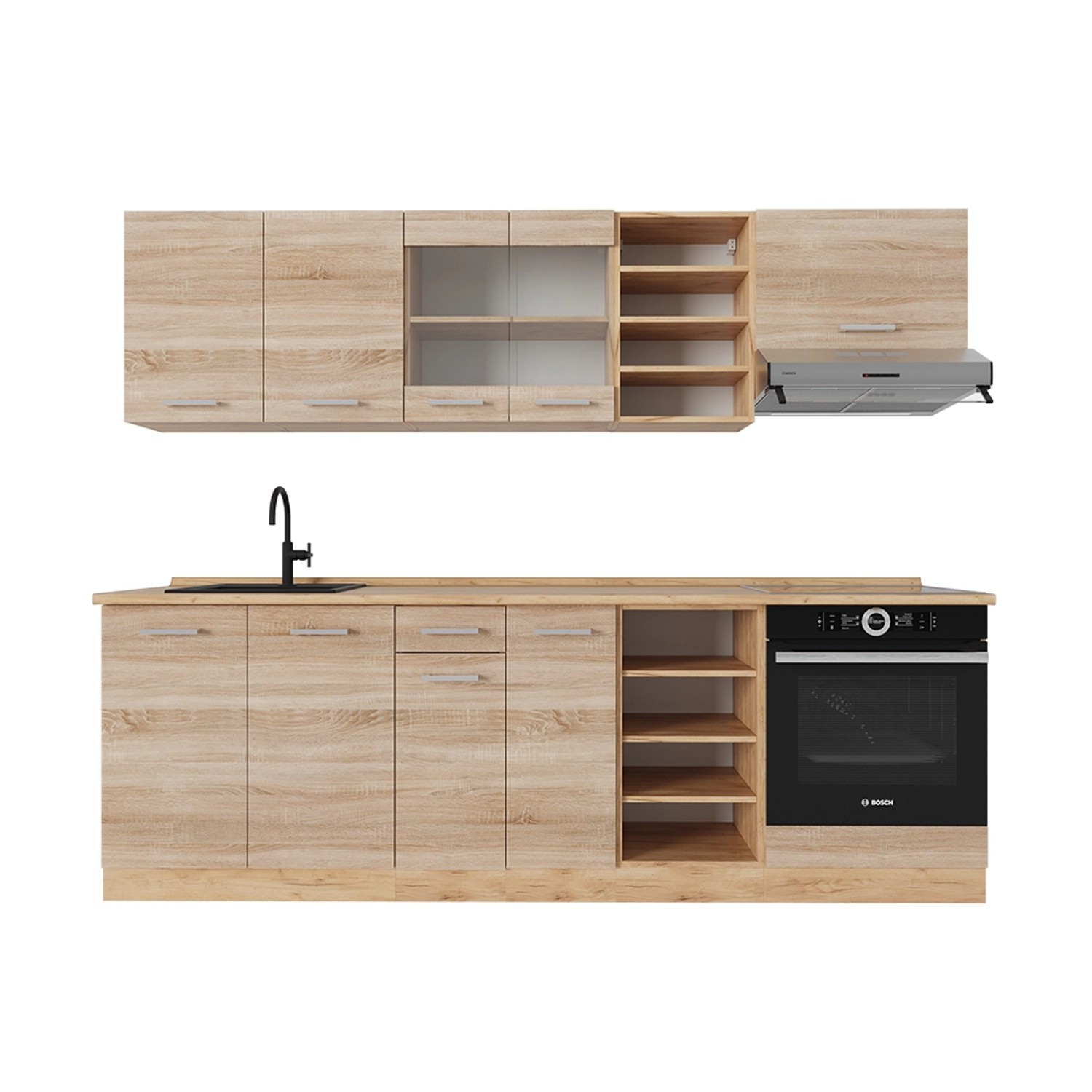 Vicco Küchenzeile R-Line, Sonoma/Goldkraft Eiche, 240 günstig online kaufen