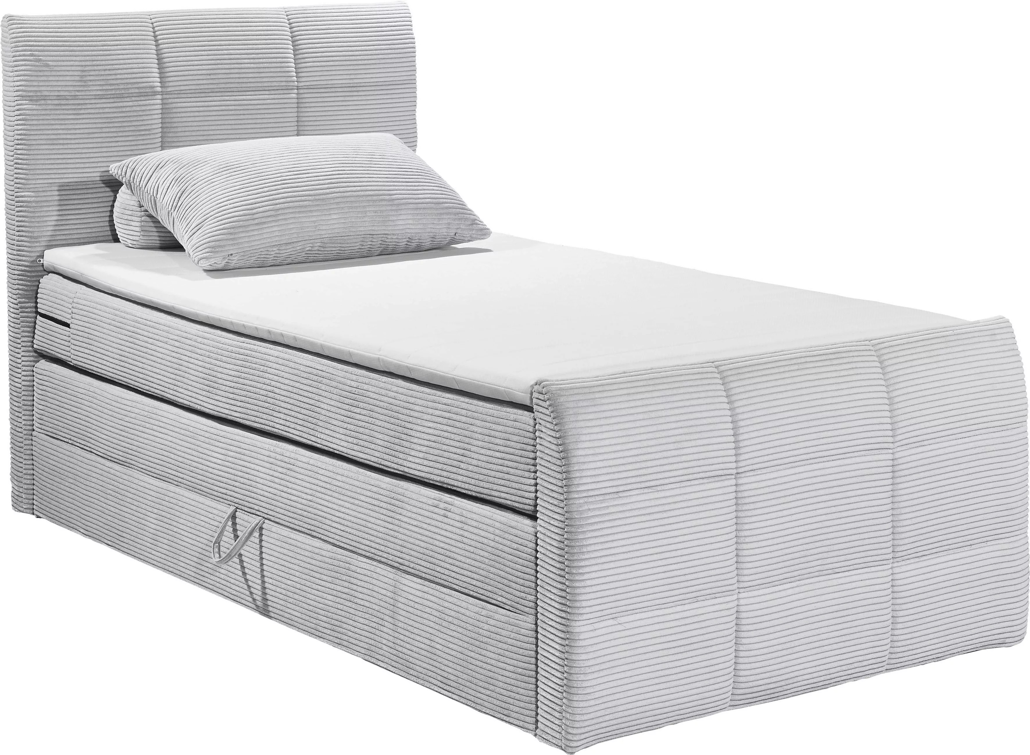 ED EXCITING DESIGN Boxspringbett "Bolivia", harte Seite mit Kokosmatte, wei günstig online kaufen