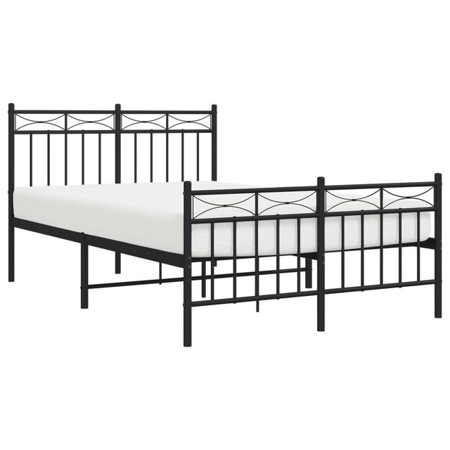 vidaXL Bett Bettgestell mit Kopf- und Fußteil Metall Schwarz 120x200 cm günstig online kaufen