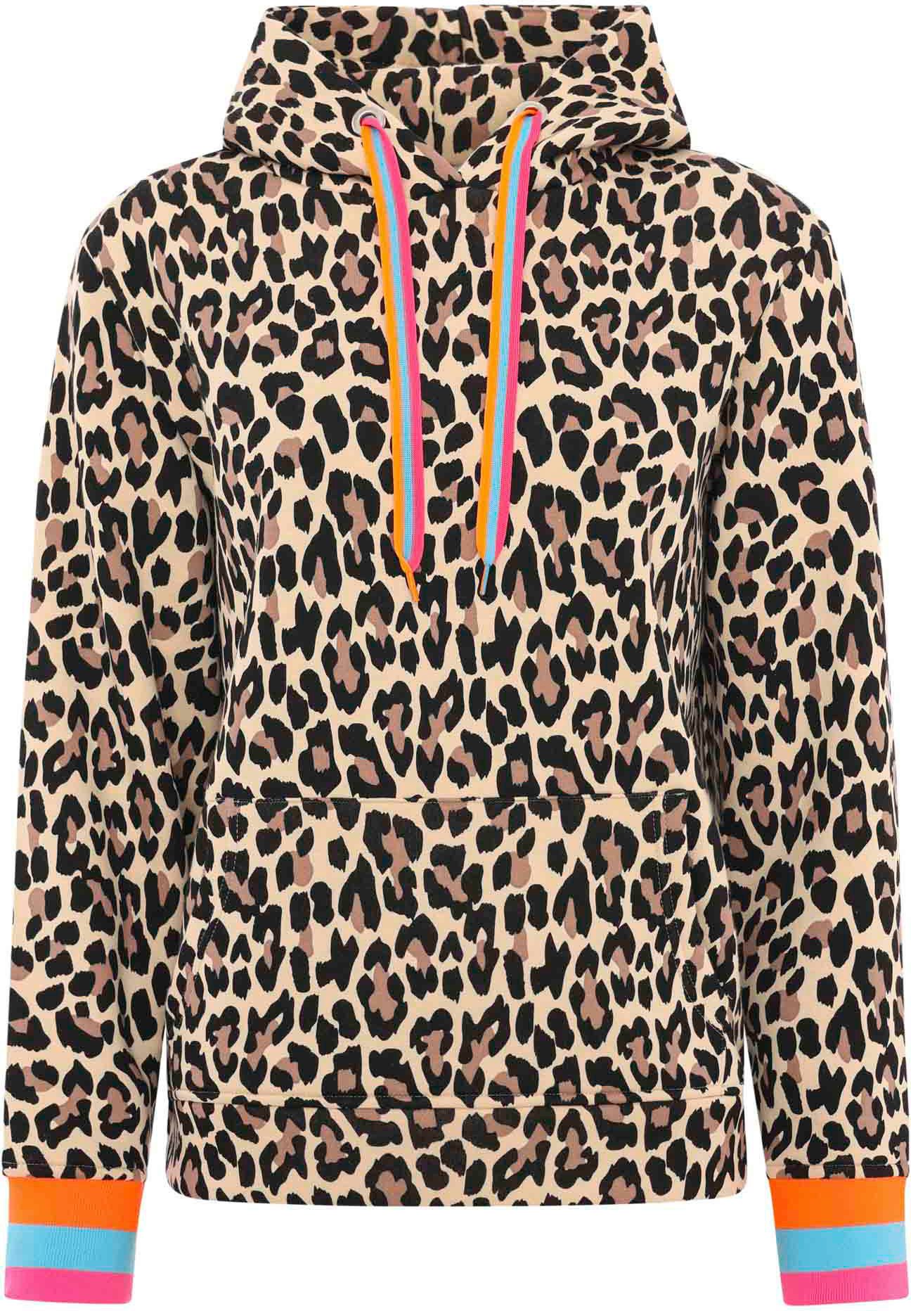 Zwillingsherz Hoodie ""Leo Allover Neon Kante"", mit Animal-Design und kont günstig online kaufen