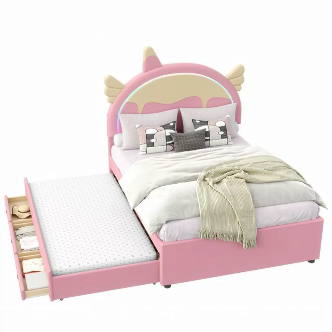 Gotagee Polsterbett Kinderbett Doppelbett Gästebett mit Ausziehbett 140x200 günstig online kaufen