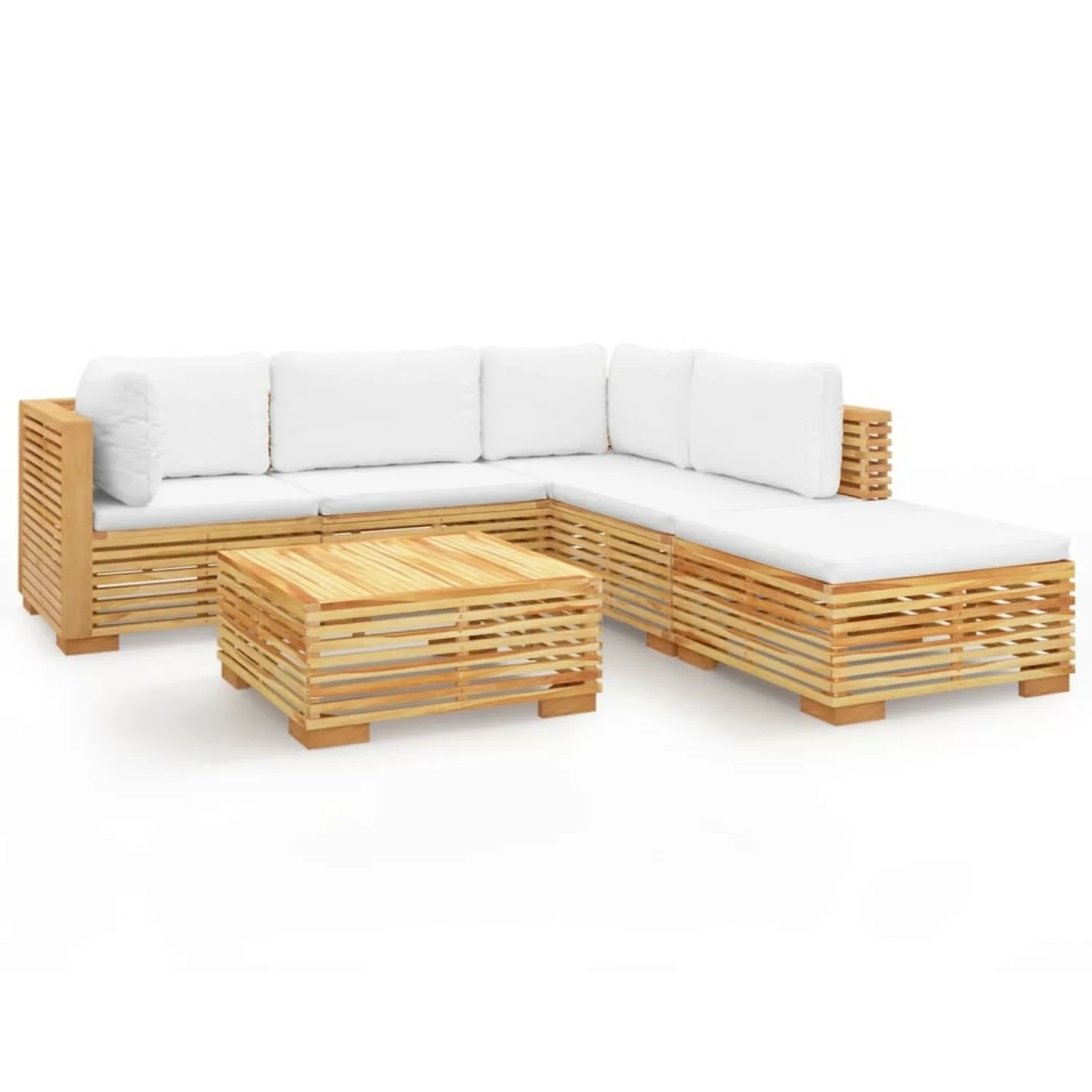 vidaXL 6-tlg Garten-Lounge-Set mit Kissen Massivholz Teak Modell 8 günstig online kaufen