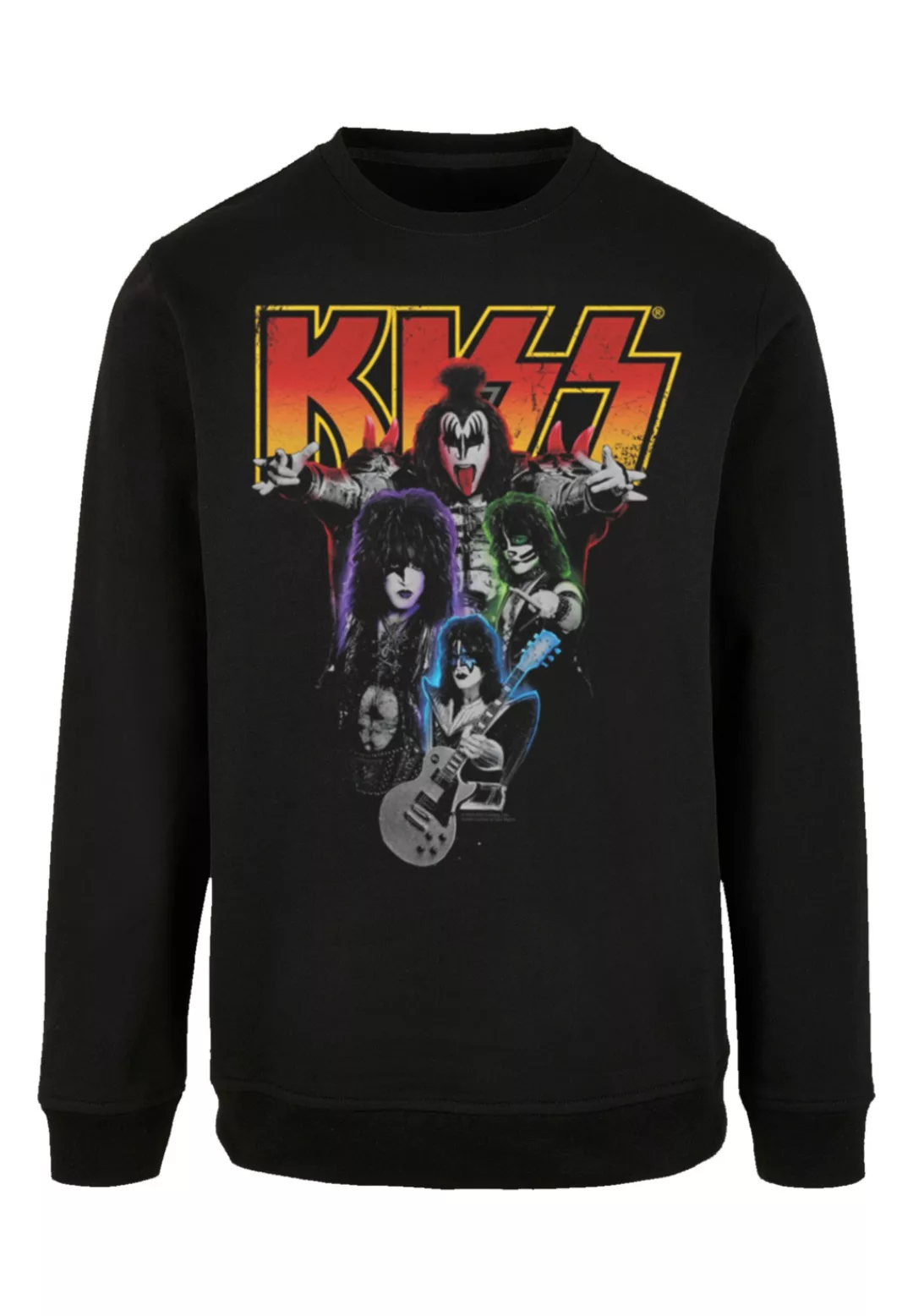 F4NT4STIC Sweatshirt "Kiss Rock Band Neon", Premium Qualität, Musik, By Roc günstig online kaufen