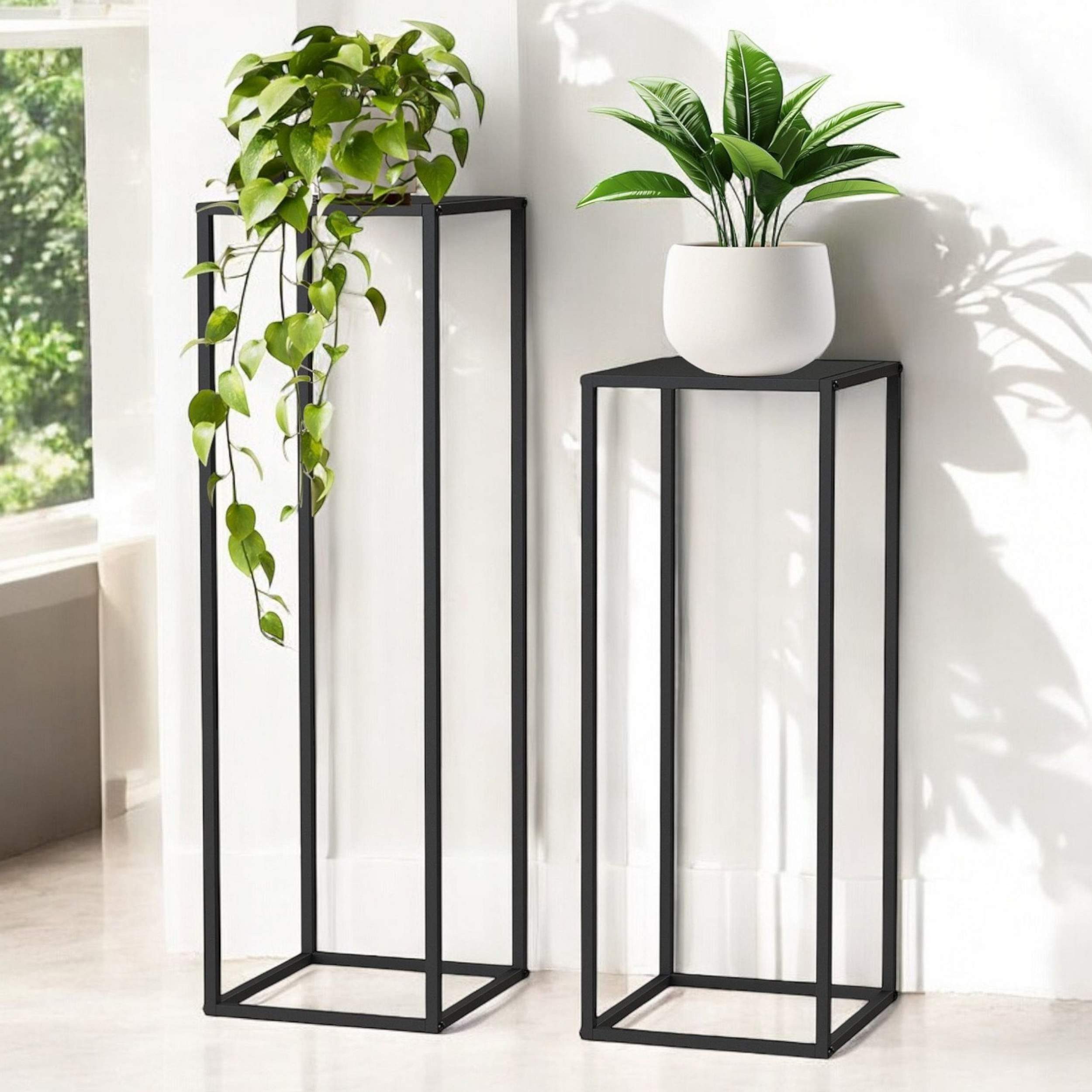 DanDiBo Blumenständer Metall Schwarz Eckig 2er günstig online kaufen