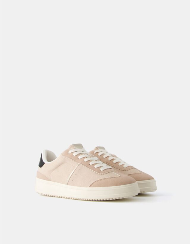 Bershka Kombinierte Sneaker Im Retrolook Damen 38 Rosa günstig online kaufen