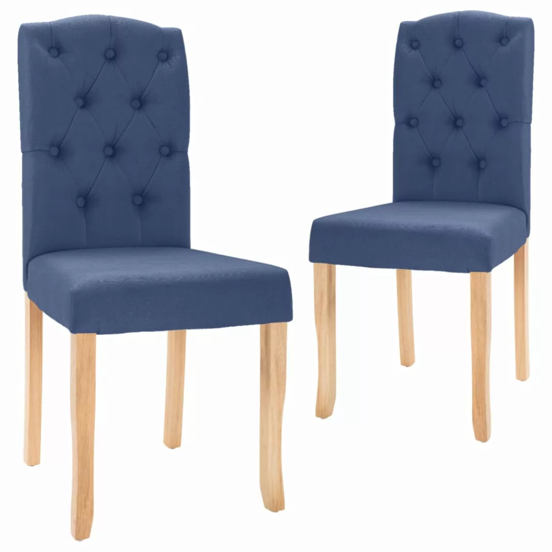 Esszimmerstühle 2 Stk. Blau Stoff günstig online kaufen