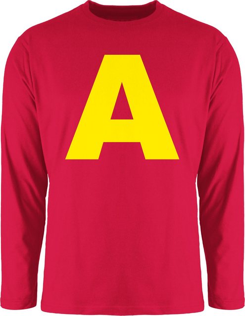 Shirtracer Rundhalsshirt Kostüm Buchstabe A Streifenhörnchen Chipmunk Alvin günstig online kaufen