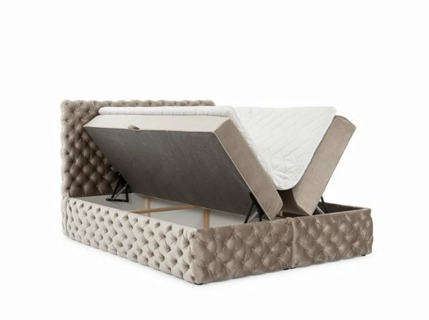 yourhouse24 Boxspringbett Castel (Bonell-Matratze und Topperr), mit zwei Be günstig online kaufen