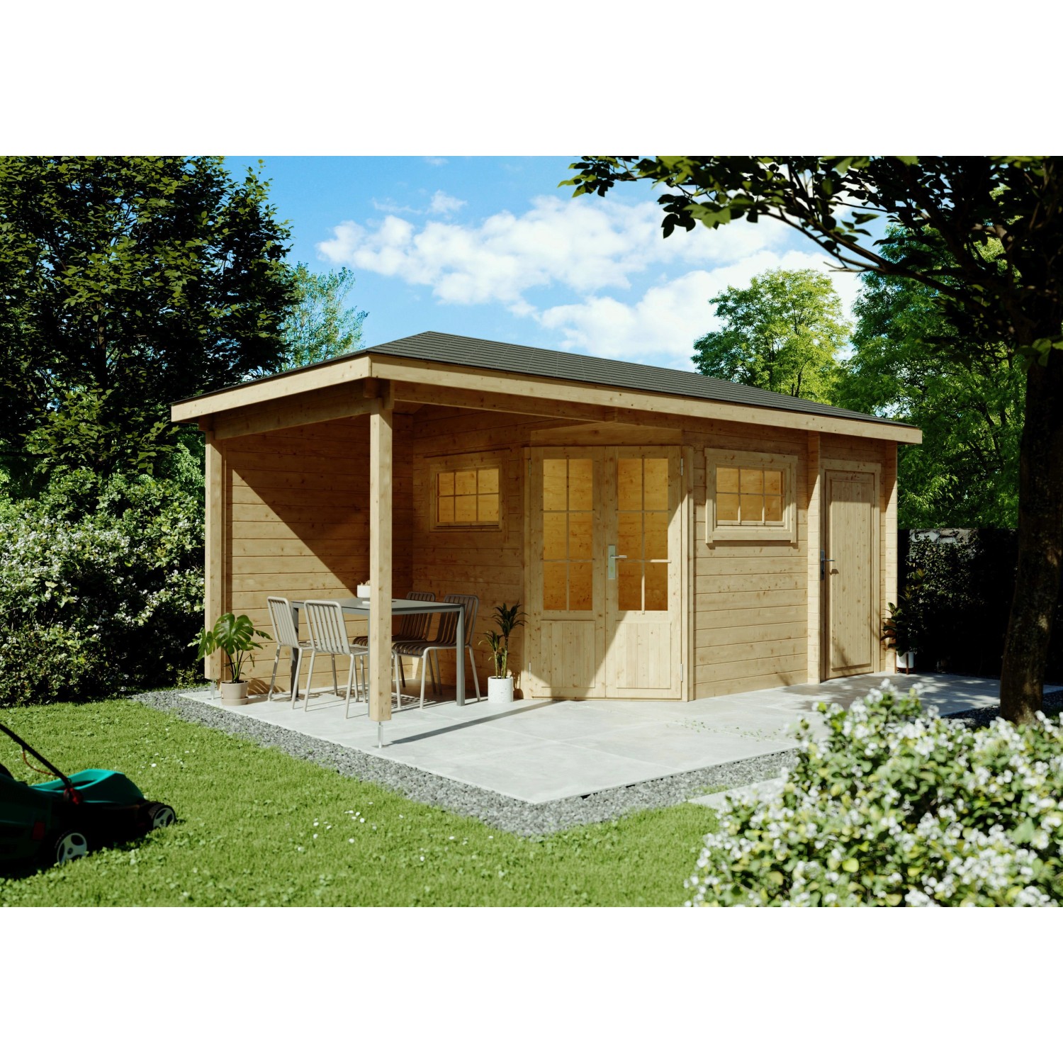 Fjordholz 5-Eck Gartenhaus Modell Evelyn 2E Farblos Imprägniert günstig online kaufen