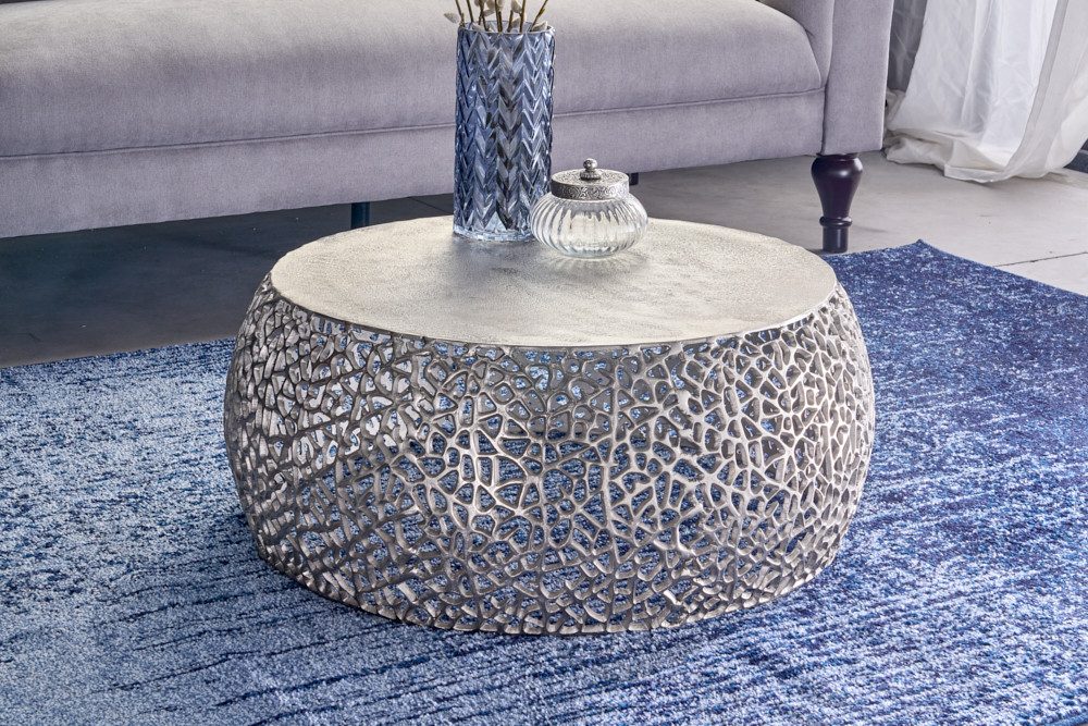 riess-ambiente Couchtisch ABSTRACT LEAF Ø75cm silber günstig online kaufen
