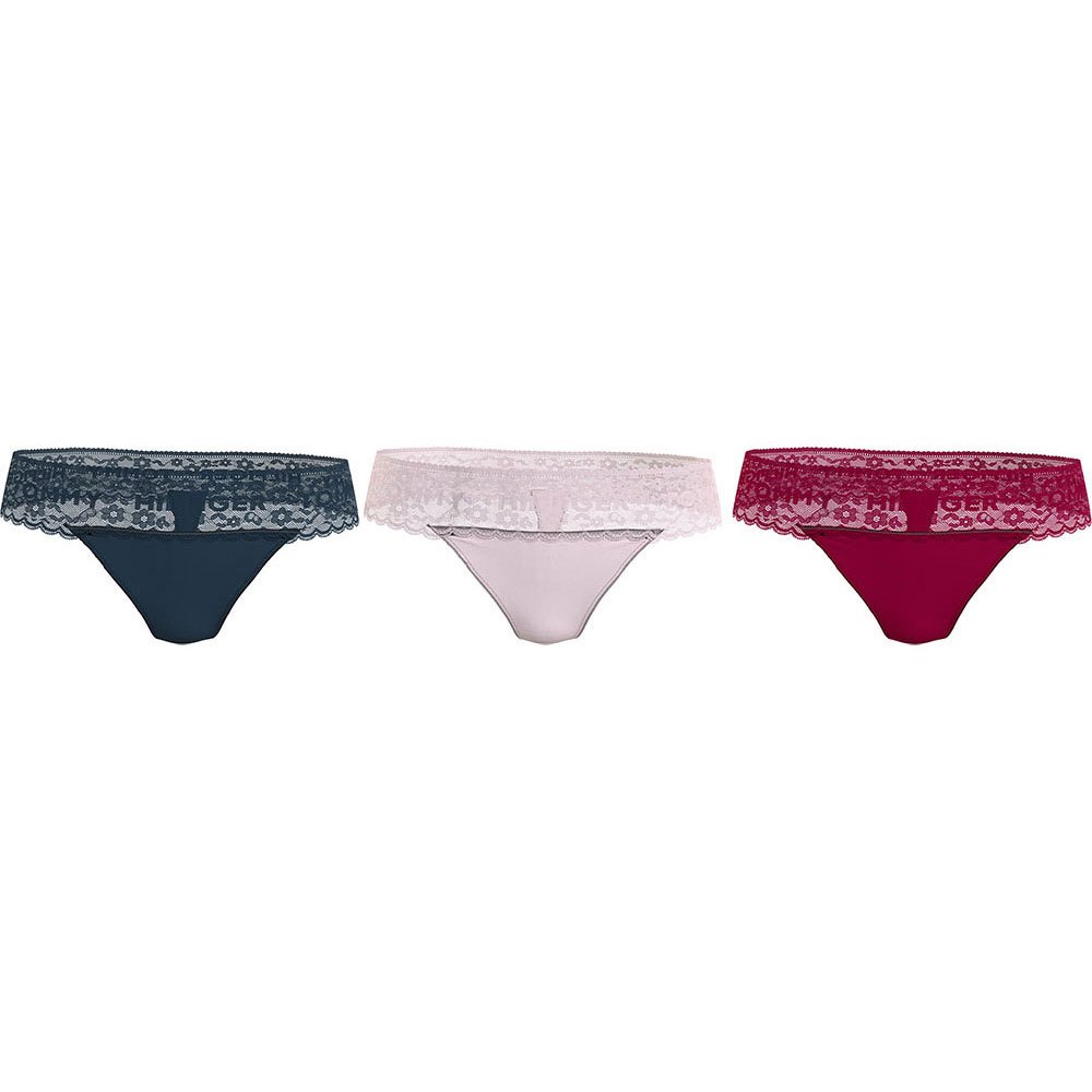 Tommy Hilfiger Underwear Baumwoll-tanga 3 Paare L Mystic Lake / Pale Pink / günstig online kaufen