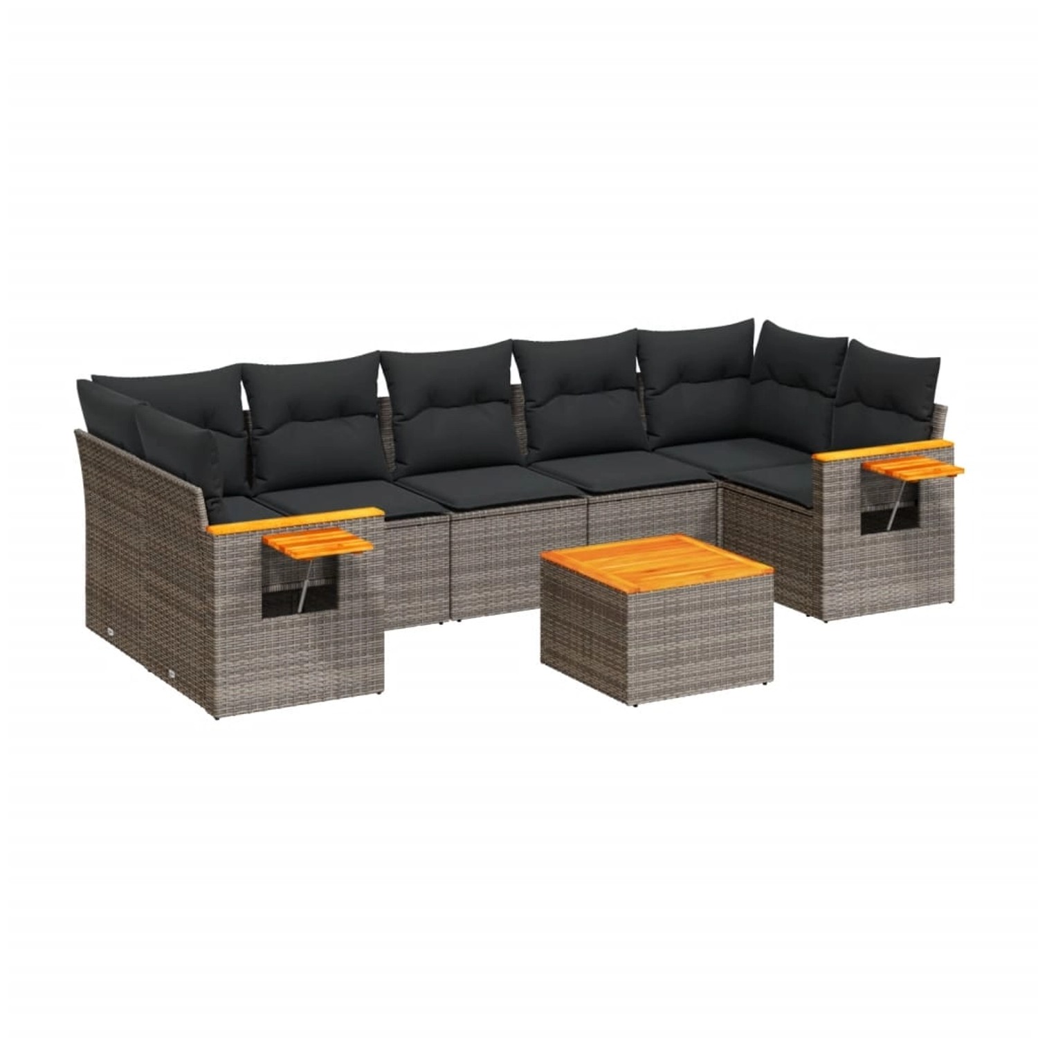 vidaXL 8-Tlg Garten-Sofagarnitur mit Kissen Grau Poly Rattan 3259057 günstig online kaufen