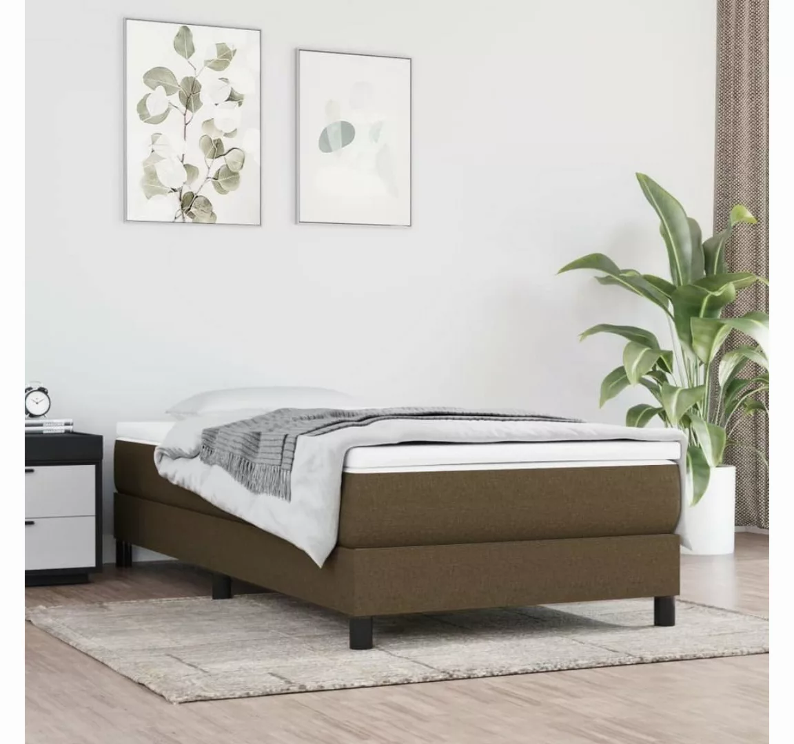 furnicato Bett Boxspringbett mit Matratze Dunkelbraun 90x200 cm Stoff günstig online kaufen