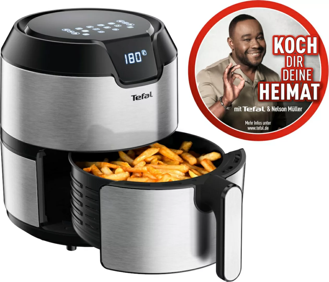 Tefal Heißluftfritteuse »EY401D.HERO Easy Fry Deluxe«, 1500 W, mit Zubehör, günstig online kaufen