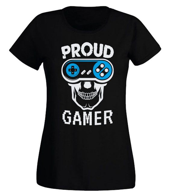 G-graphics T-Shirt Damen T-Shirt - Proud Gamer Slim-fit-Shirt, mit Frontpri günstig online kaufen