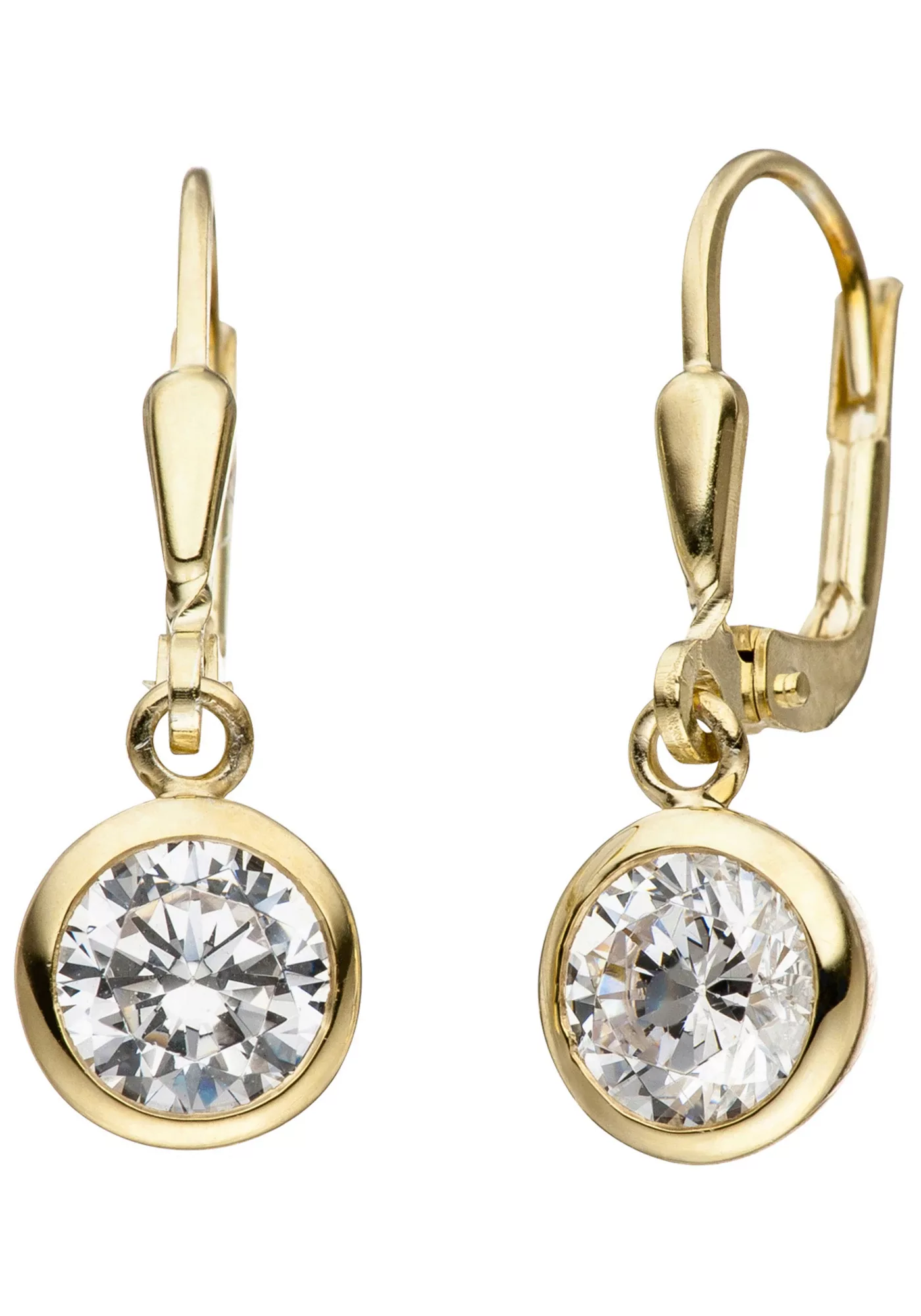 JOBO Paar Ohrhänger, 925 Silber vergoldet mit Zirkonia günstig online kaufen