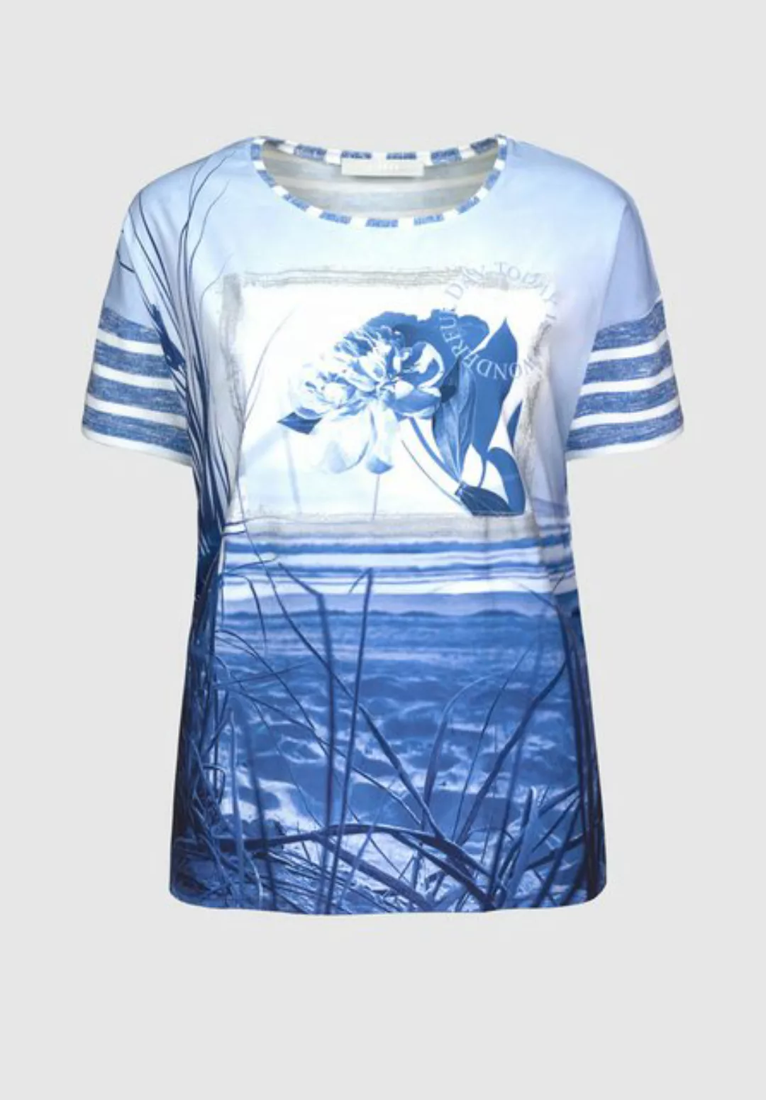 bianca Print-Shirt JULIE mit modischem Front-Motiv und Streifen-Details günstig online kaufen