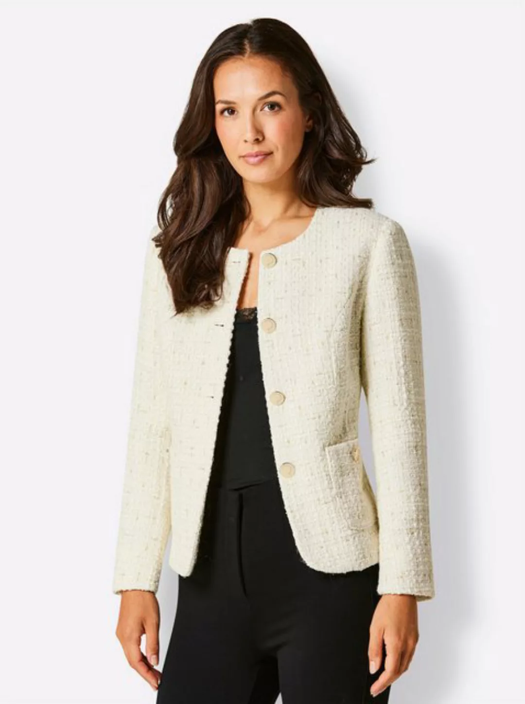 creation L Blusenblazer Bouclé-Blazer günstig online kaufen