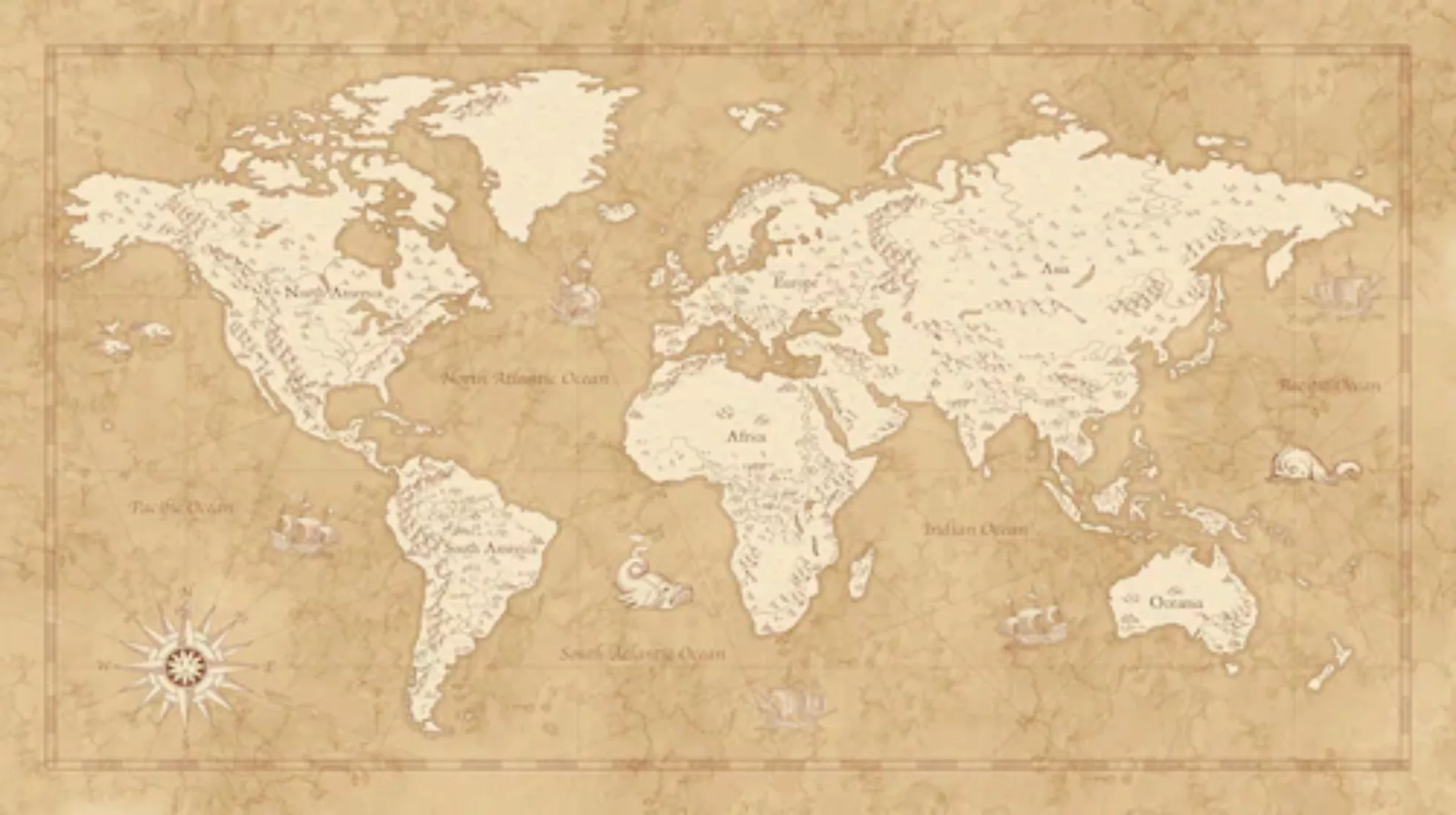 Komar Vliestapete »Vintage World Map« günstig online kaufen