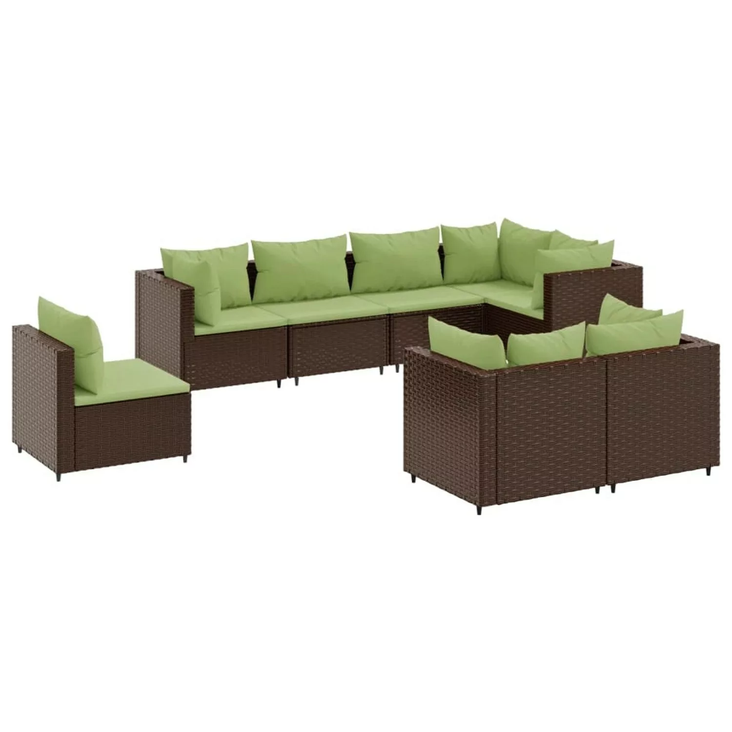 vidaXL 8-tlg Garten-Lounge-Set mit Kissen Braun Poly Rattan Modell 20 günstig online kaufen