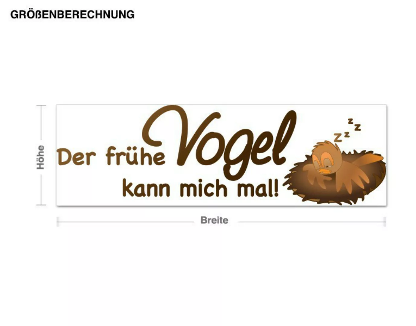 Wandtattoo Spruch Der frühe Vogel kann mich mal! günstig online kaufen