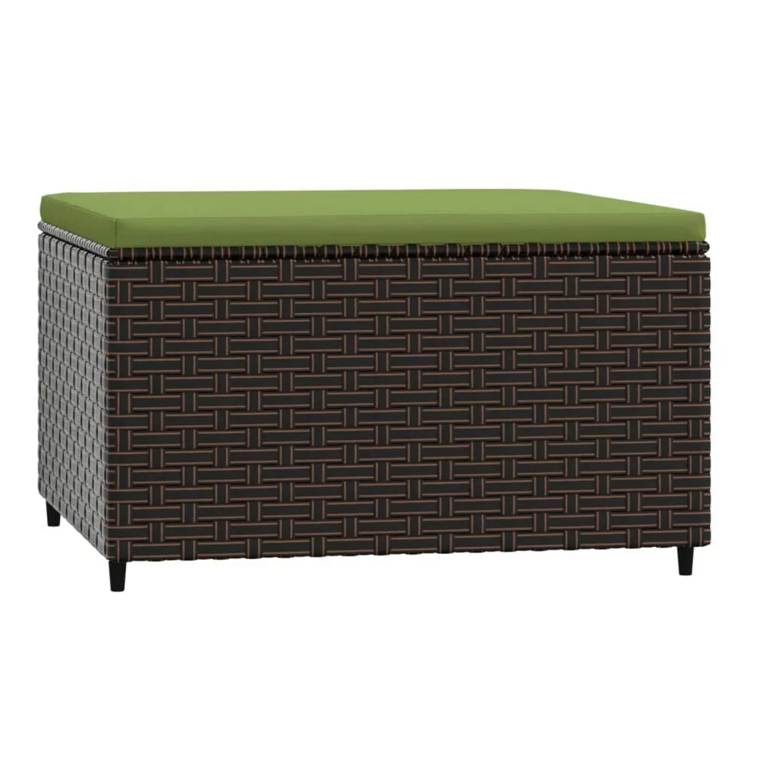 vidaXL Gartenhocker mit Kissen Braun Poly Rattan günstig online kaufen