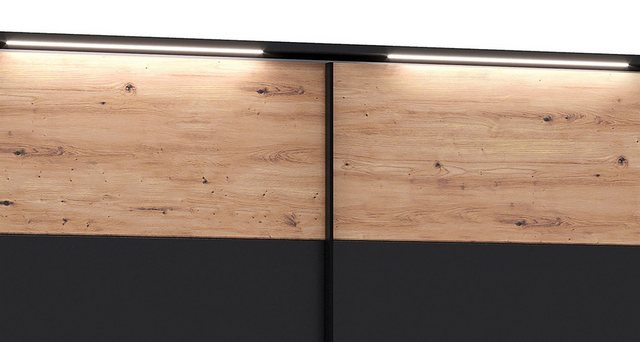 58 aufm Kessel Kleiderschrank Janet 220x214x60 Artisan Eiche/Schwarz 10262 günstig online kaufen