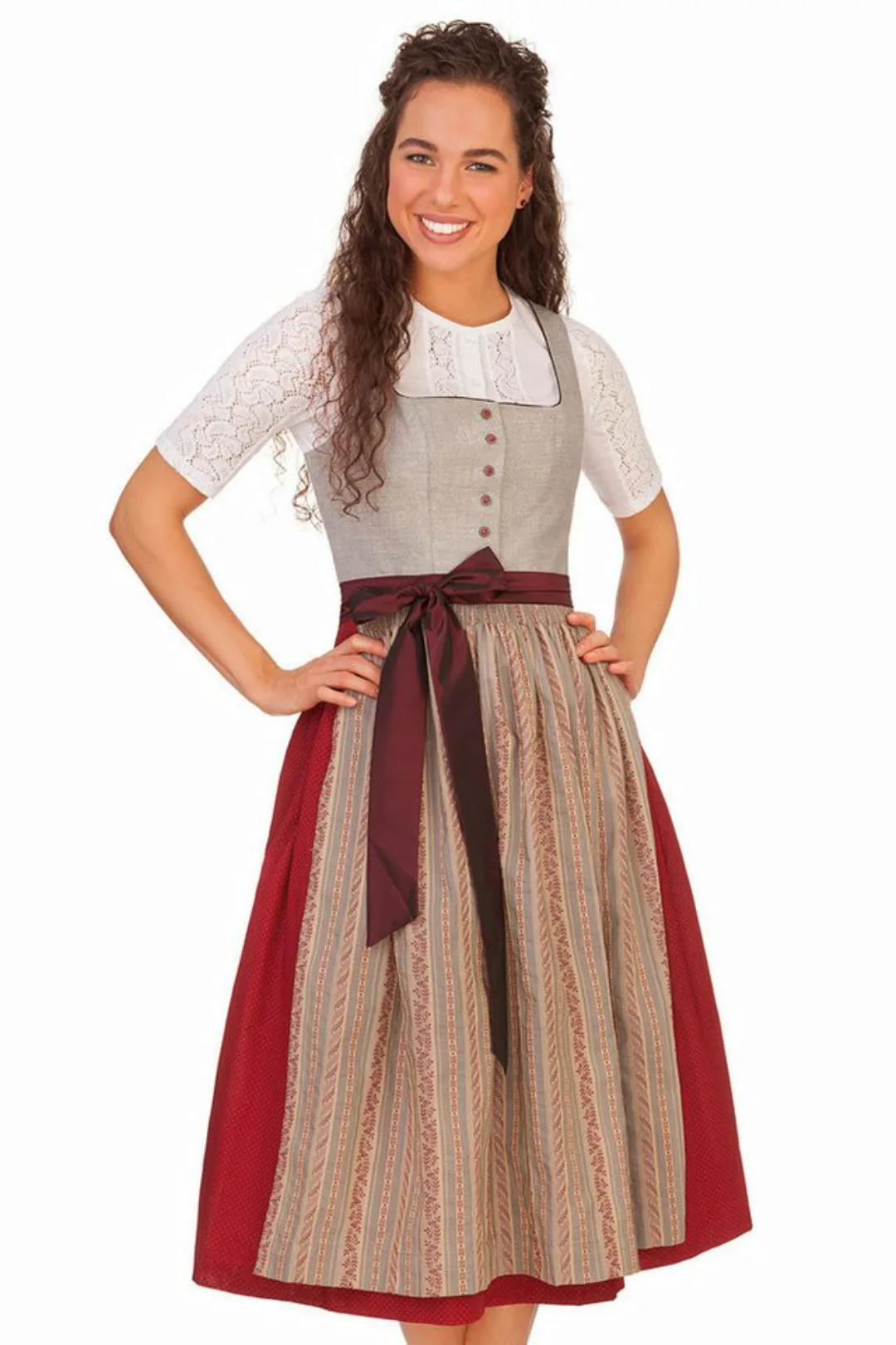 Hammerschmid Dirndl Midi Dirndl 2tlg. - CHIEMSEE - rot günstig online kaufen