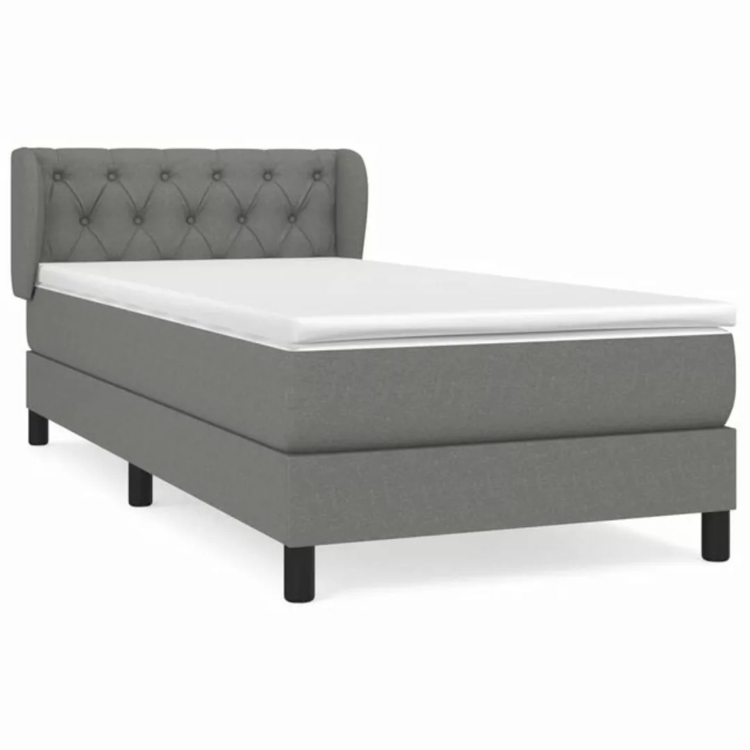 vidaXL Boxspringbett mit Matratze Dunkelgrau 80x200 cm Stoff1396604 günstig online kaufen