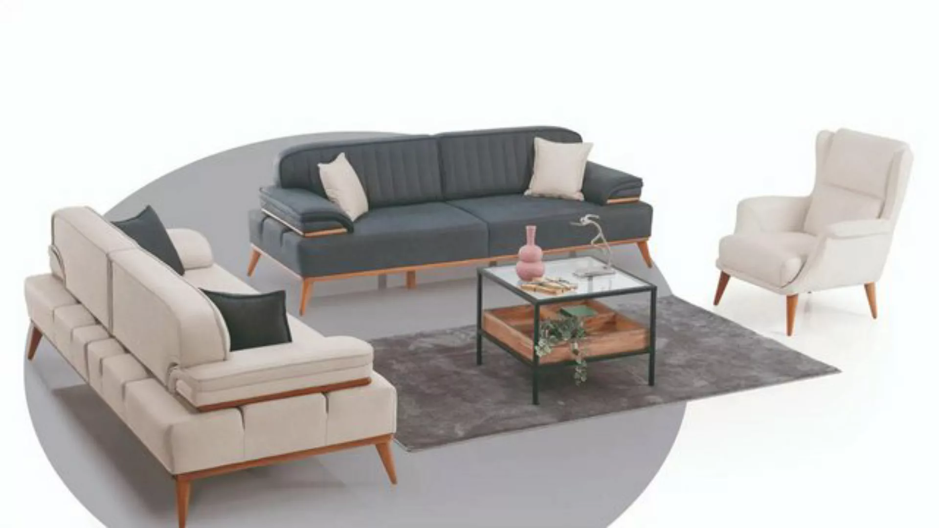 gowoll Polstergarnitur 3 Sitzer Sofa mit Schlaffunktion Mechanismus Schlafs günstig online kaufen
