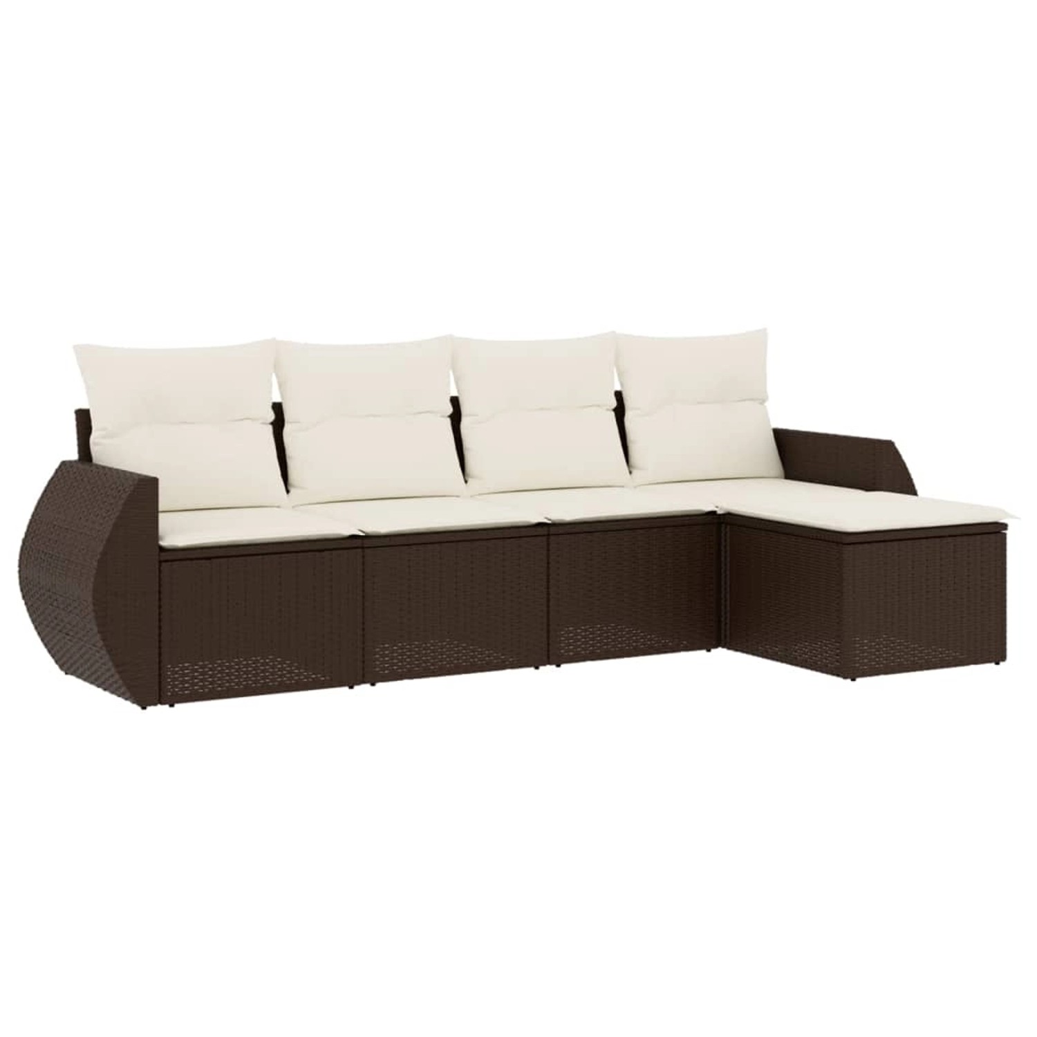 vidaXL 5-Tlg Garten-Sofagarnitur mit Kissen Braun Poly Rattan 3221292 günstig online kaufen