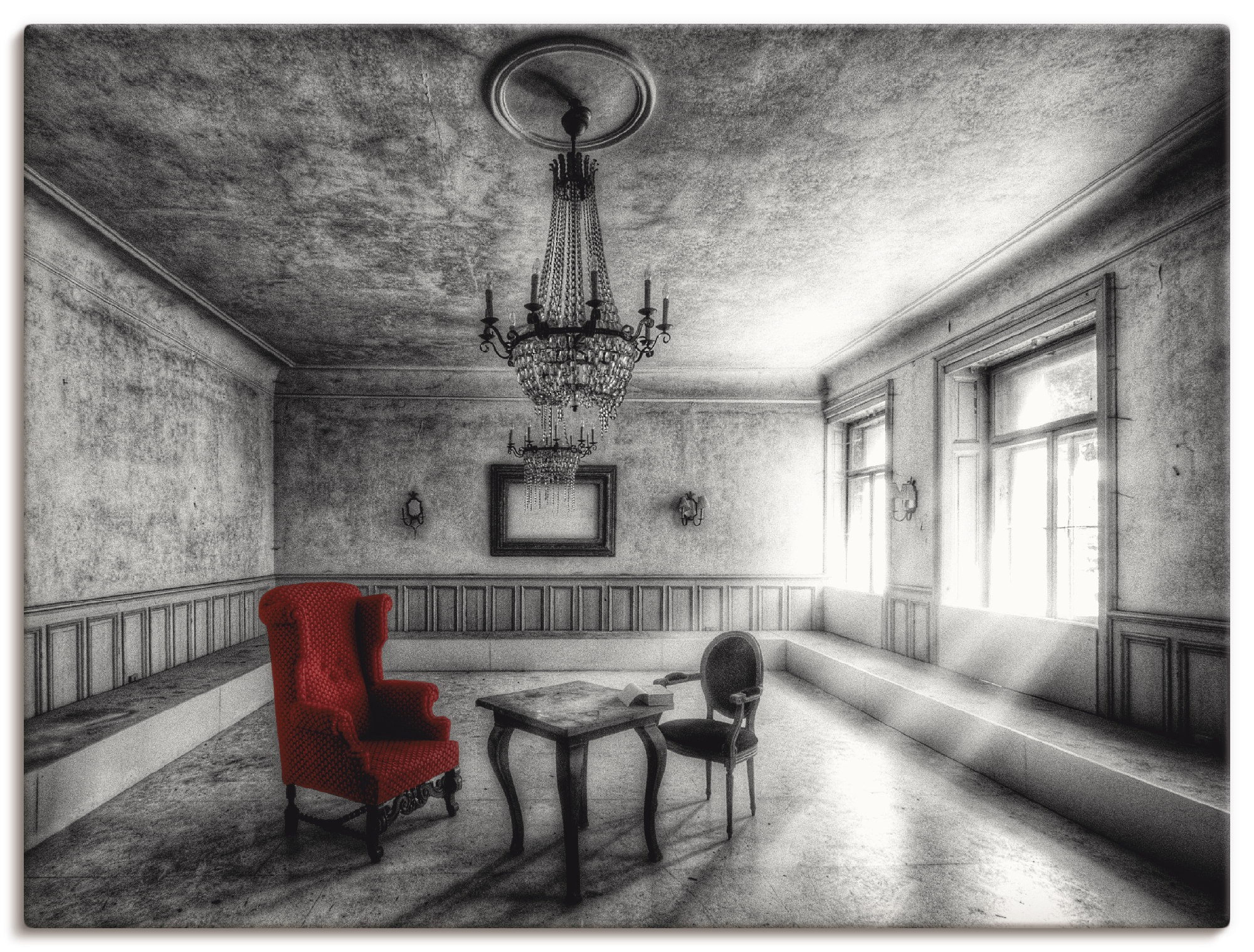 Artland Wandbild »Lost Place - Roter Sessel«, Architektonische Elemente, (1 günstig online kaufen