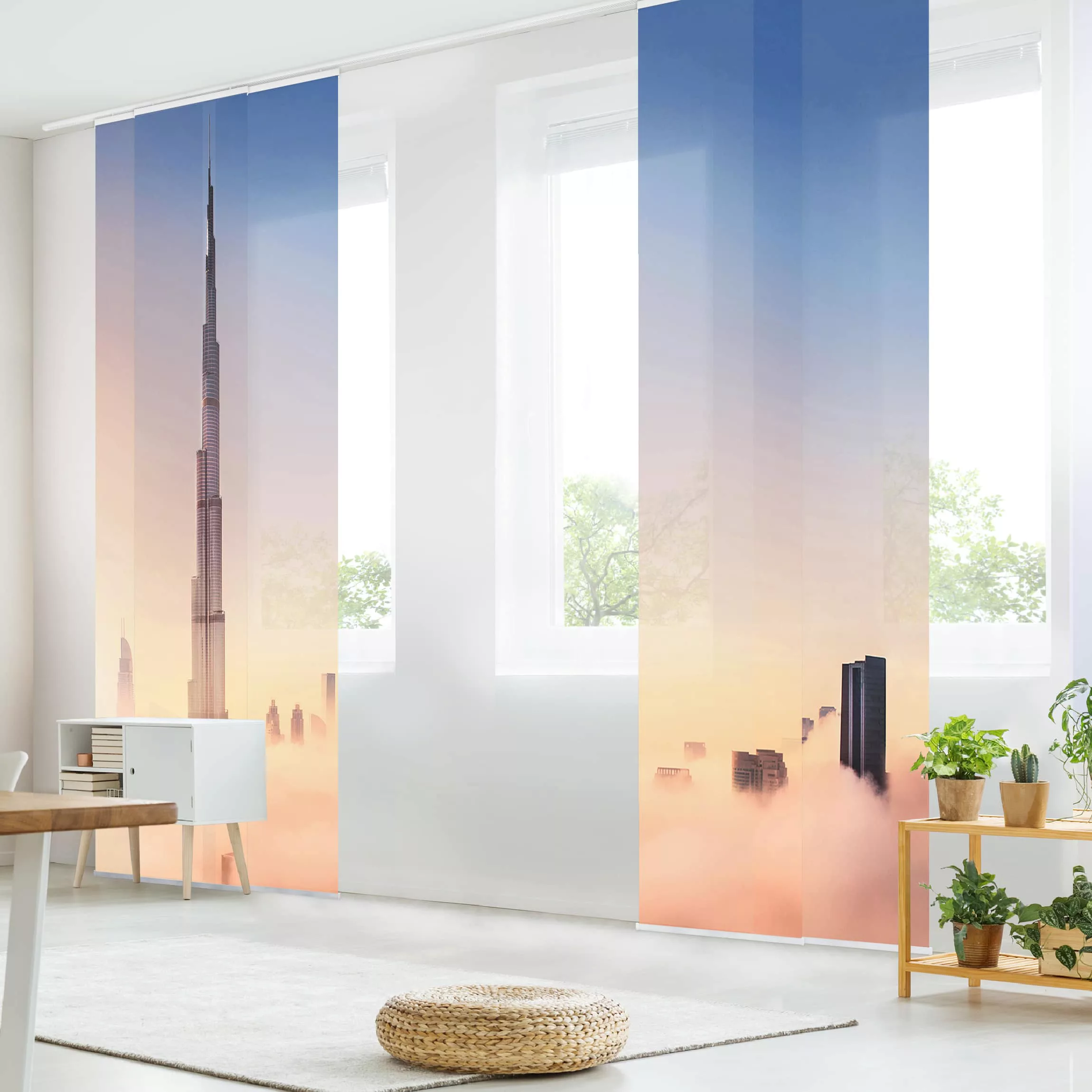 Schiebegardinen Set Architektur & Skyline Himmlische Skyline von Dubai günstig online kaufen
