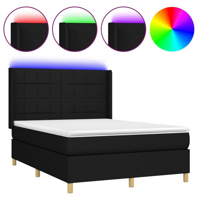 vidaXL Boxspringbett Bett Boxspringbett mit Matratze und LED Stoff (140 x 1 günstig online kaufen