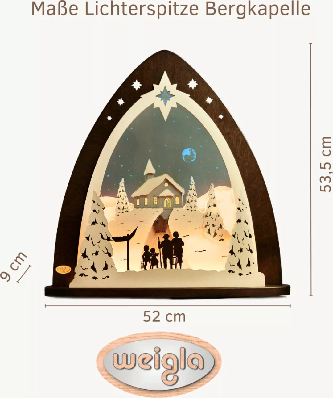 Weigla Lichterbogen »Bergkapelle, Weihnachtsdeko«, in 3D Optik günstig online kaufen