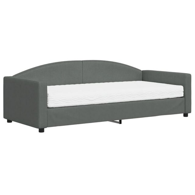 furnicato Bett Tagesbett mit Matratze Dunkelgrau 90x200 cm Stoff (1-tlg) günstig online kaufen