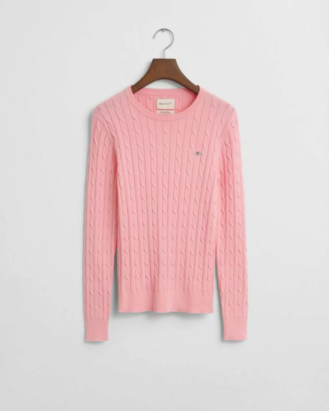 Gant Strickpullover STRETCH COTTON CABLE C-NECK mit Logostickerei auf der B günstig online kaufen