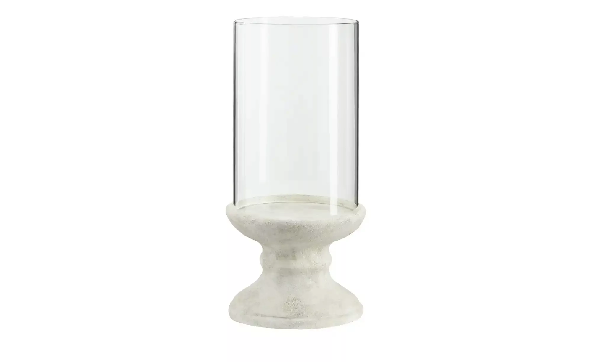Windlicht mit Glasaufsatz ¦ grau ¦ Zement, Glas  ¦ Maße (cm): H: 34,5  Ø: 1 günstig online kaufen
