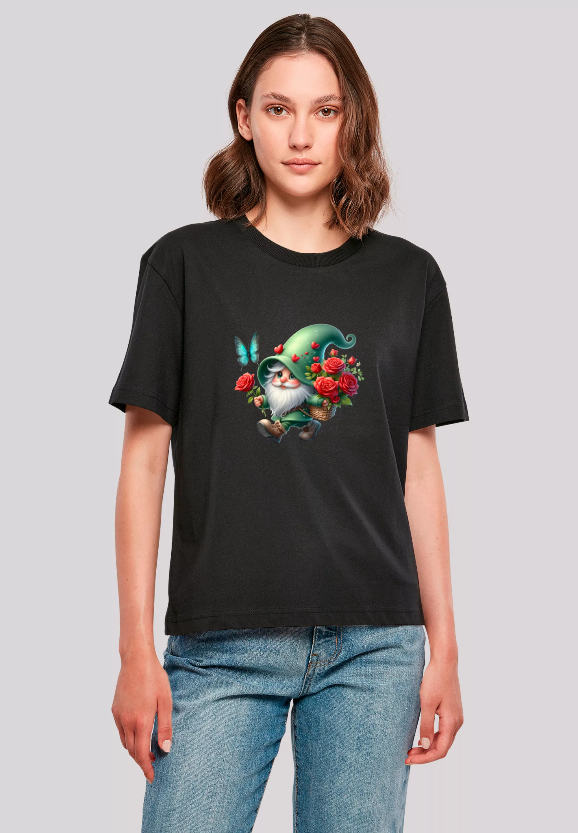 F4NT4STIC T-Shirt "Gnom Frühling Blumen Schmetterling", Premium Qualität günstig online kaufen