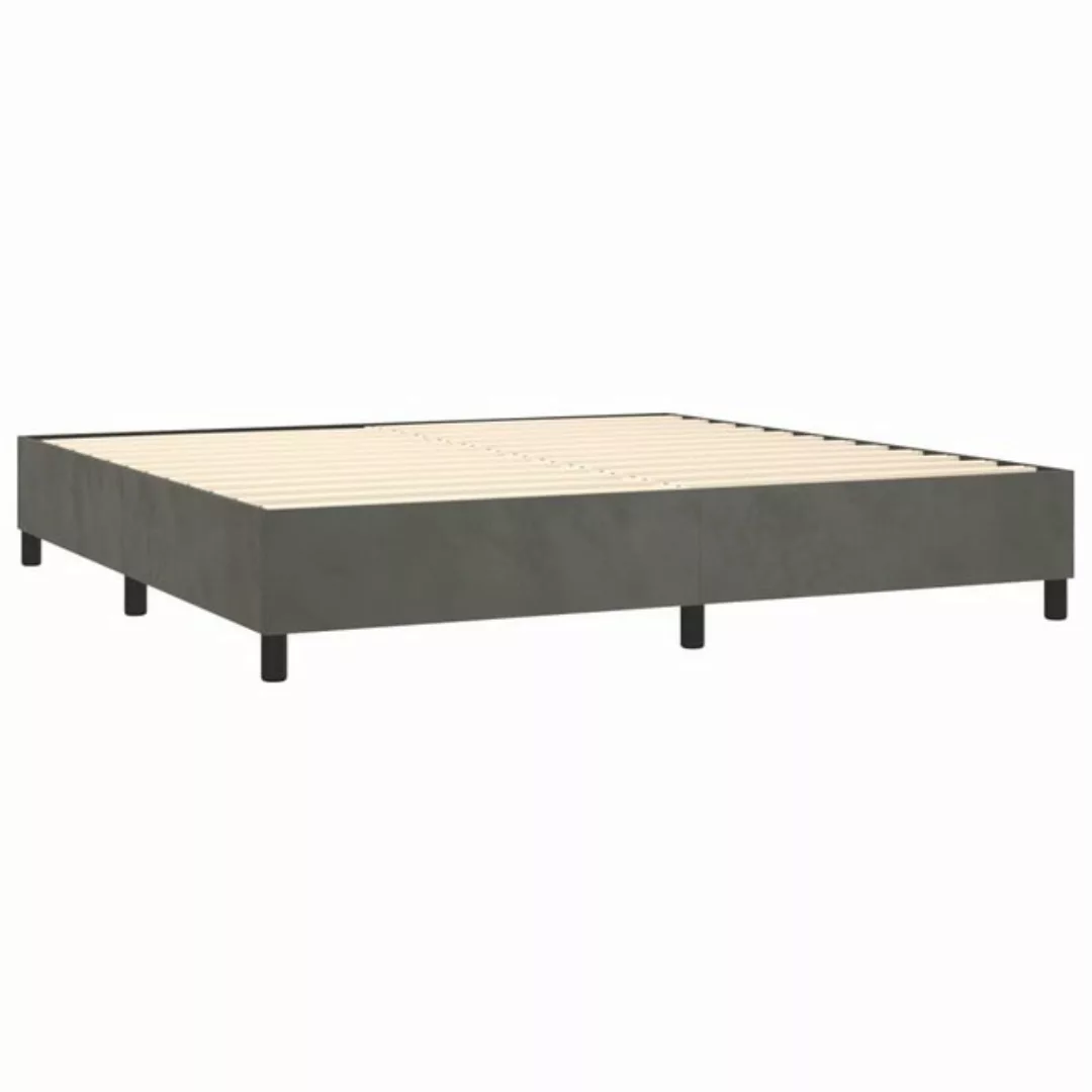 furnicato Bett Boxspringbett mit Matratze Dunkelgrau 200x200 cm Samt (1-tlg günstig online kaufen