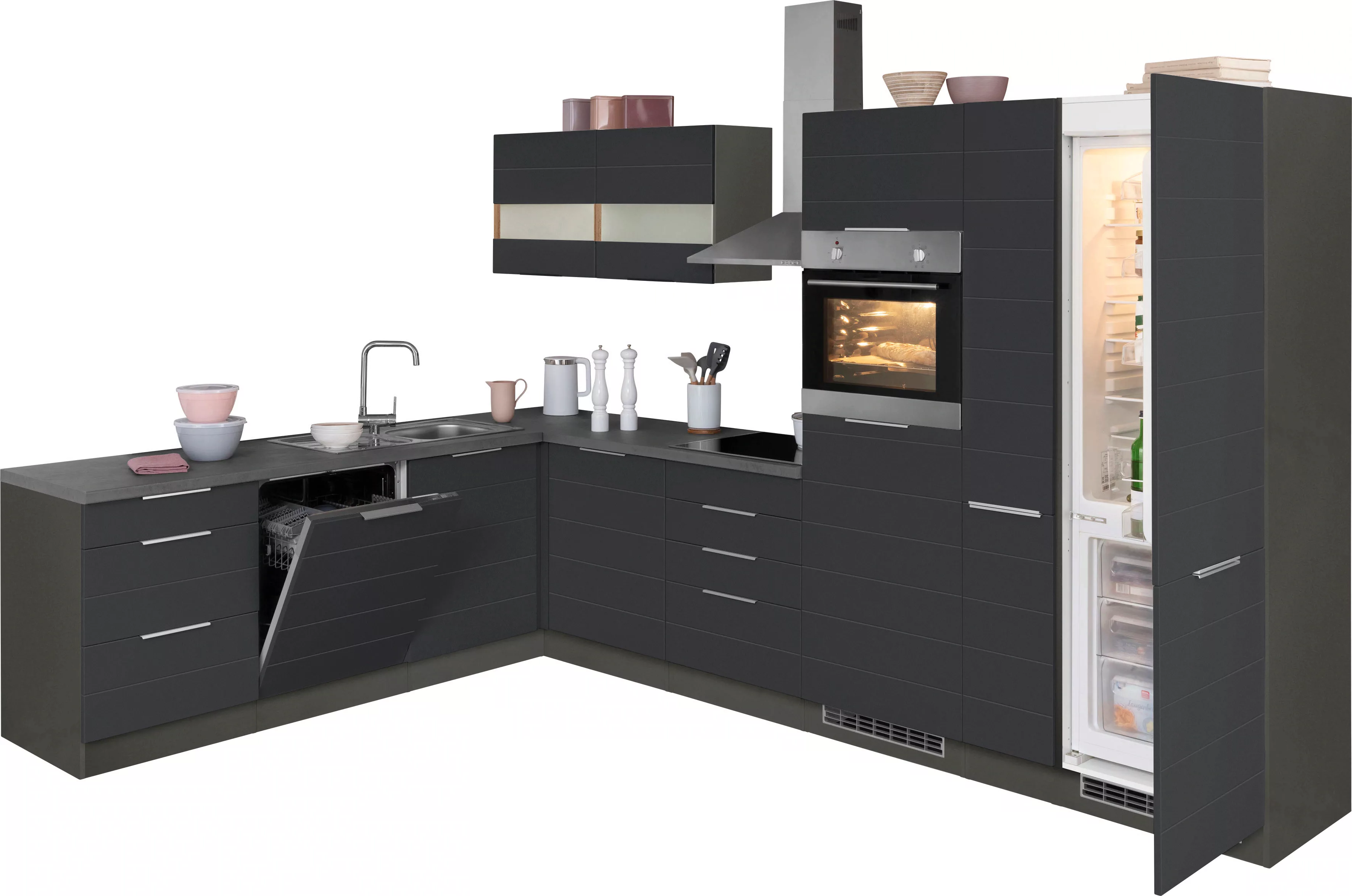 Kochstation Küche "KS-Luhe", Stellbreite 240x330 cm, wahlweise mit oder ohn günstig online kaufen