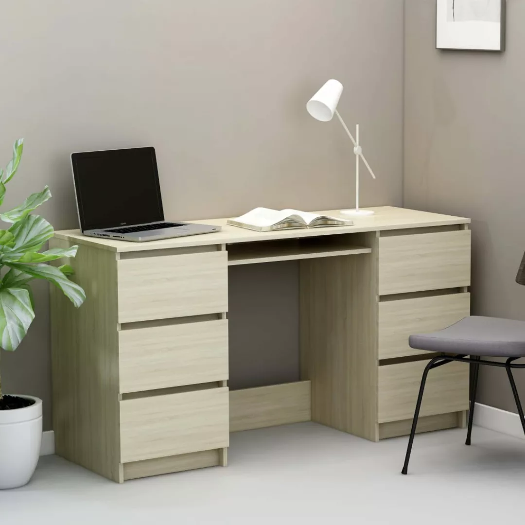 Schreibtisch Sonoma-eiche 140×50×77 Cm Spanplatte günstig online kaufen