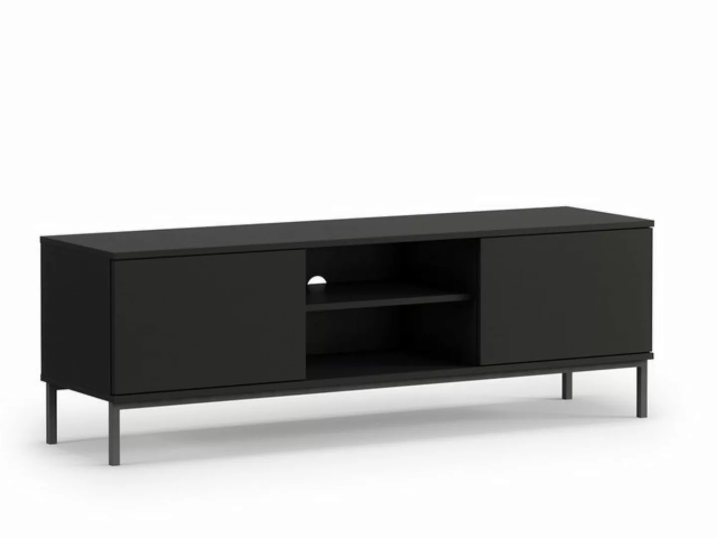 Compleo TV-Schrank Weiß /Schwarz /Eiche Hikora, Breite: 150 cm, MENS zweitü günstig online kaufen