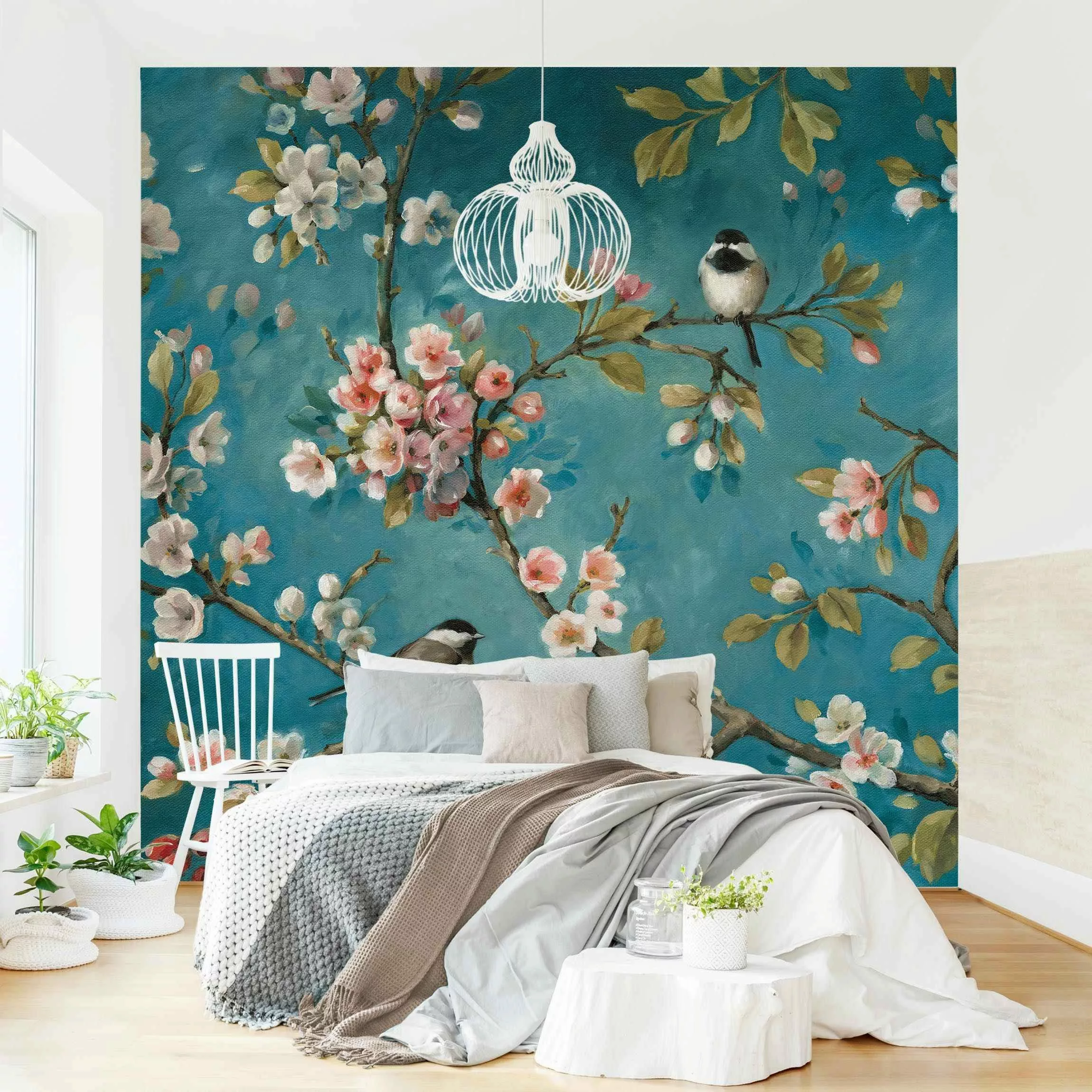 Bilderdepot24 Fototapete Kirschblütenzweige Blumen Floral Kunst günstig online kaufen