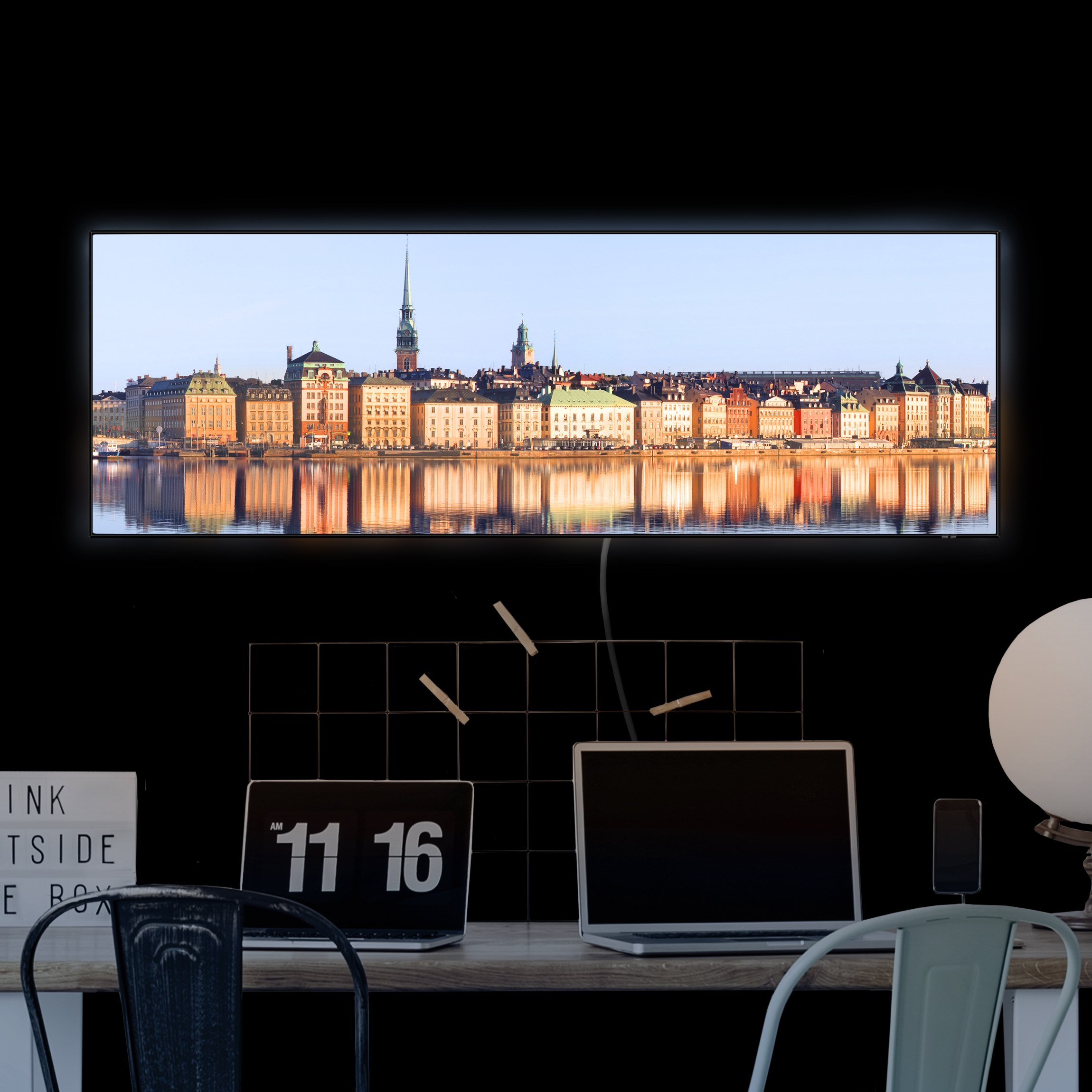 LED-Wechselbild Stockholm Skyline günstig online kaufen